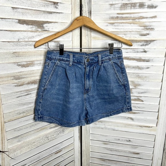AMERICAN EAGLE Women's Mom Short Jean Denim High Rise Size Cuffed Size 2 - Picture 3 of 13